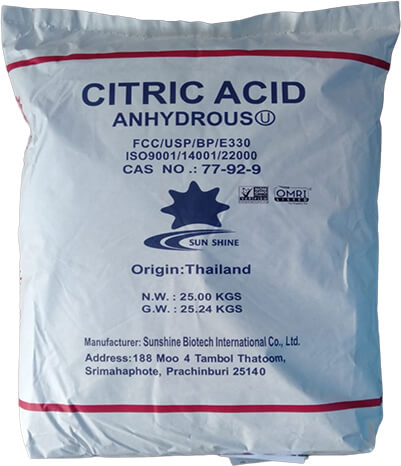 Citric Acid Anhydrous 30-80mesh - Jiangsu Guoxin China
